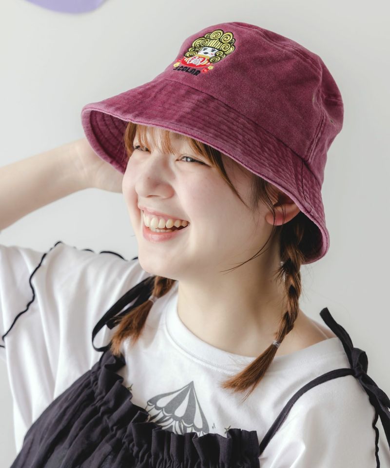 ダルマ子ちゃん刺繍ハット-3