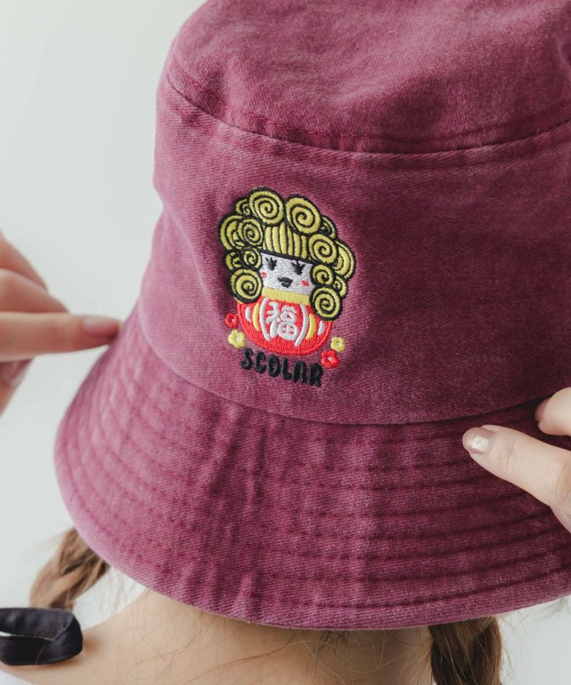 ダルマ子ちゃん刺繍ハット-4