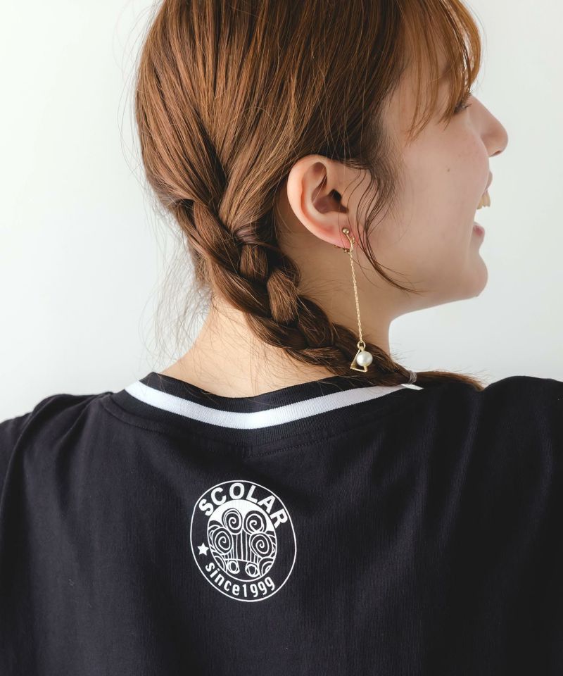 スカ子の朝食柄 レース×スポーティTシャツ-7