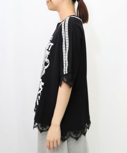 152753：スカ子の朝食柄 レース×スポーティTシャツの通販-ScoLar