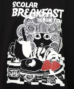 スカ子の朝食柄 レース×スポーティTシャツ-15