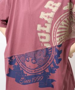 スカラーロゴ柄 リメイク風Tシャツ-14