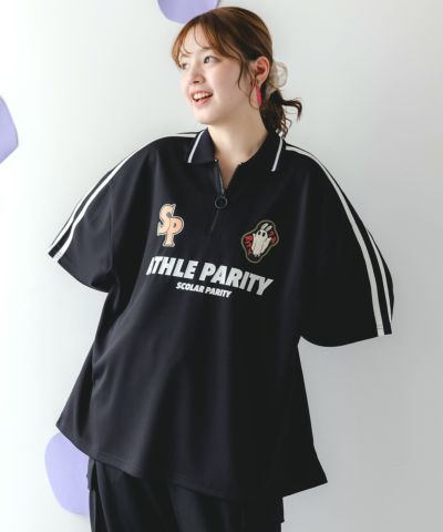 352131：ハーフジップユニフォームTシャツの通販-ScoLar
