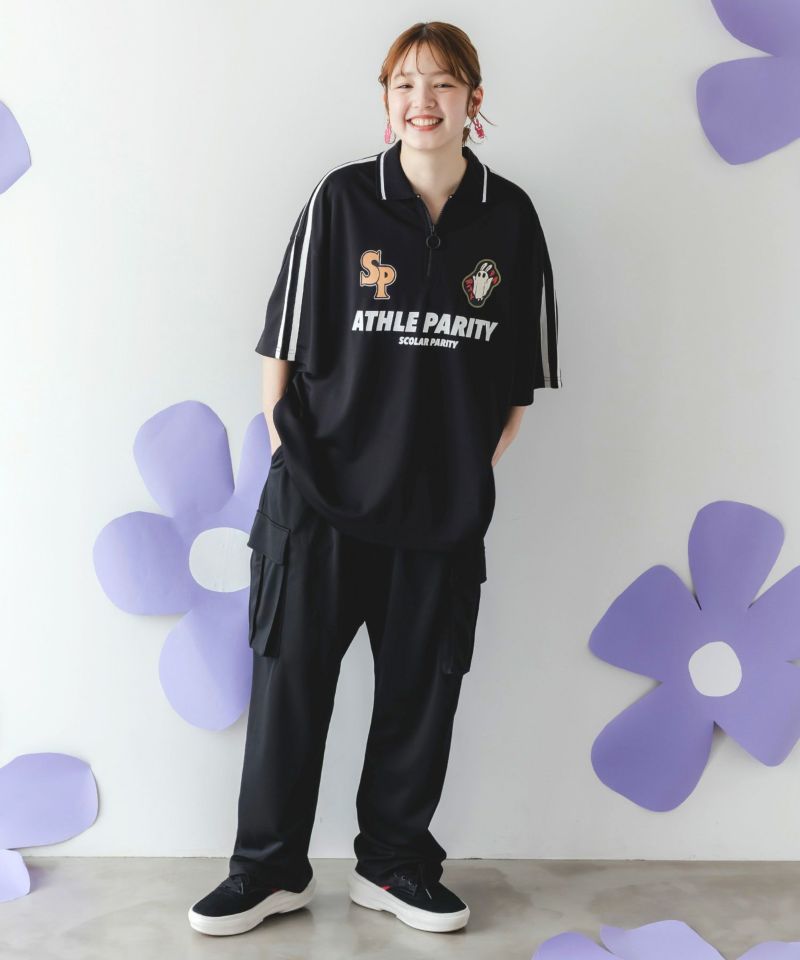 ハーフジップユニフォームTシャツ-2