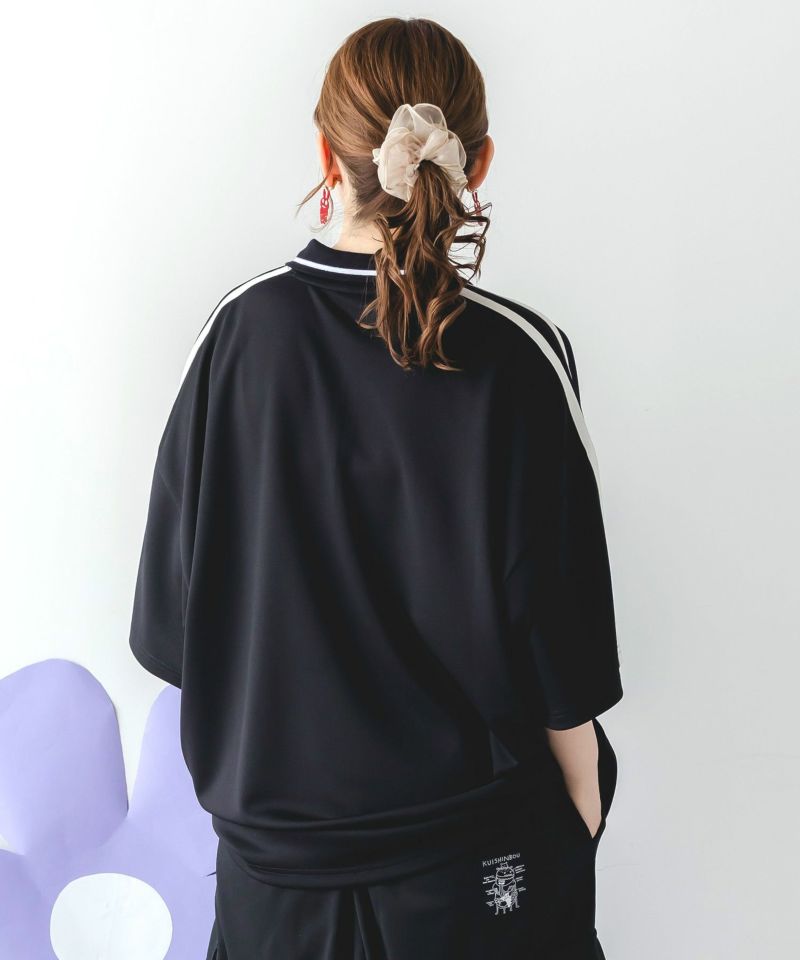 ハーフジップユニフォームTシャツ-5