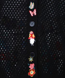 ぷりけつキノコ刺繍 2WAYメッシュニットカーデ-16