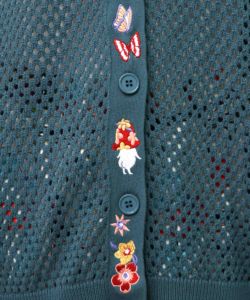 ぷりけつキノコ刺繍 2WAYメッシュニットカーデ-26