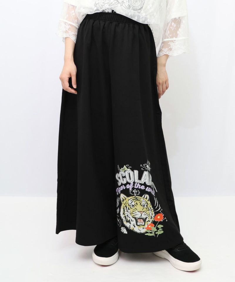 タイガーロゴ柄裏毛ワイドパンツ-14