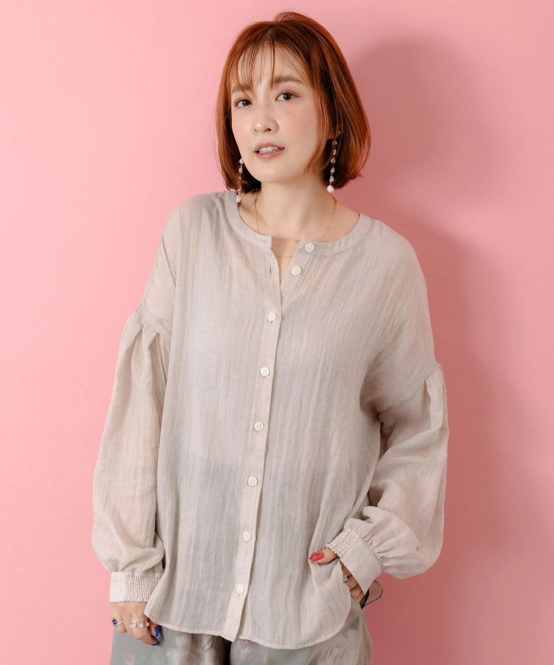 パリ柄ガーゼ 2WAYシャツプルオーバー-2