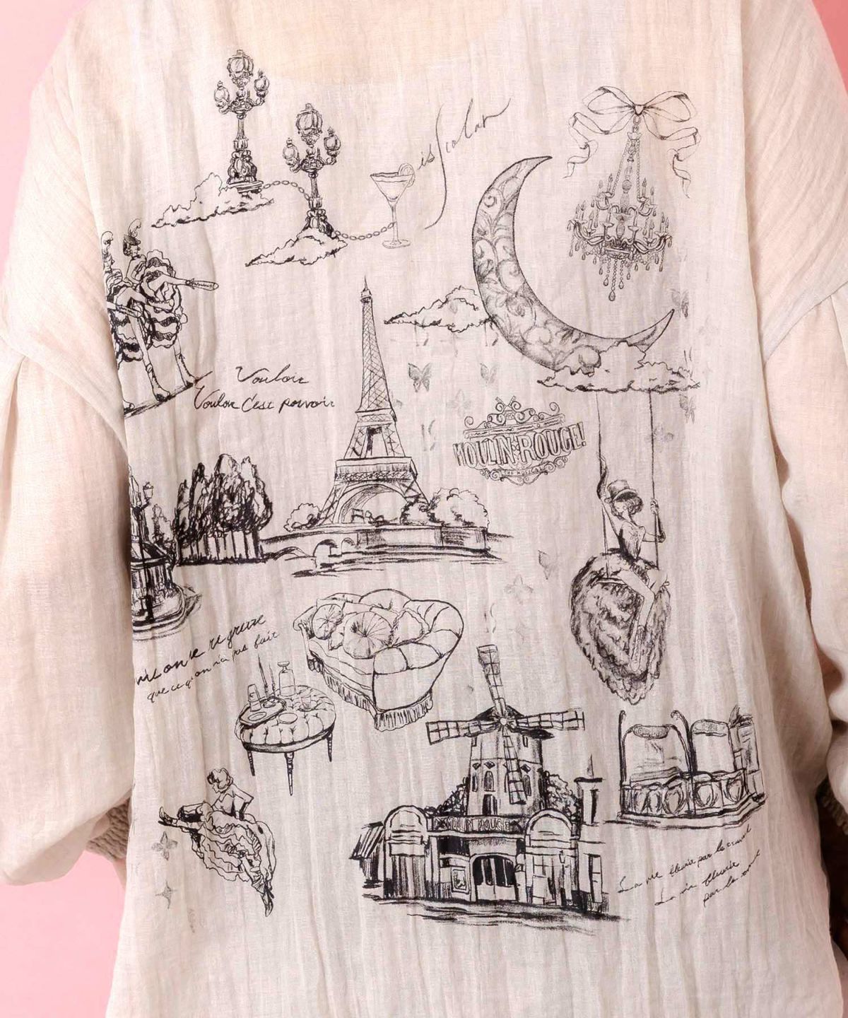 パリ柄ガーゼ 2WAYシャツプルオーバー-10