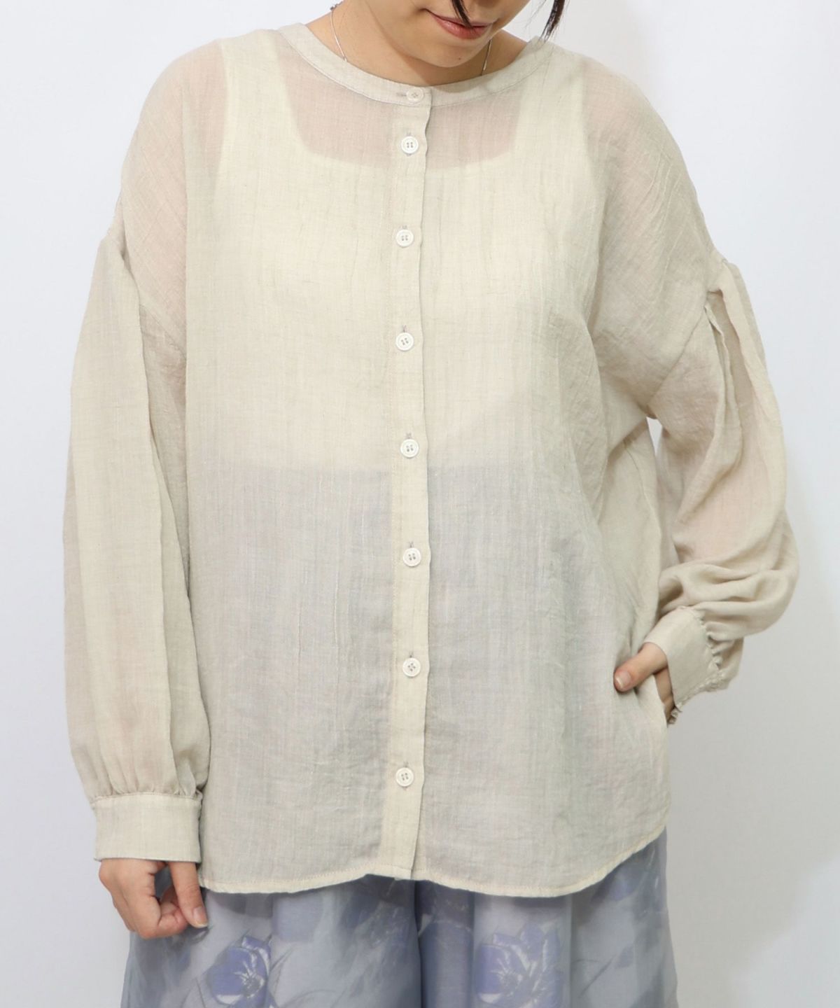 パリ柄ガーゼ 2WAYシャツプルオーバー-11