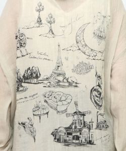 パリ柄ガーゼ 2WAYシャツプルオーバー-14