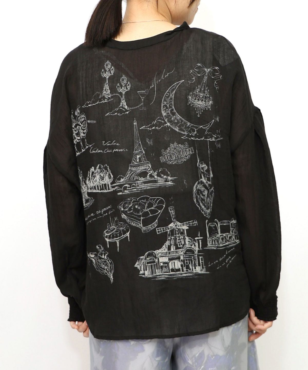 パリ柄ガーゼ 2WAYシャツプルオーバー-17