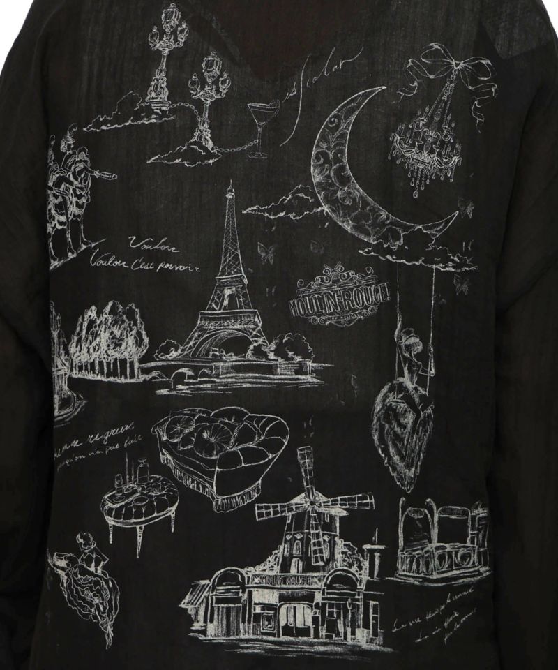 パリ柄ガーゼ 2WAYシャツプルオーバー-18