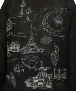 パリ柄ガーゼ 2WAYシャツプルオーバー-18