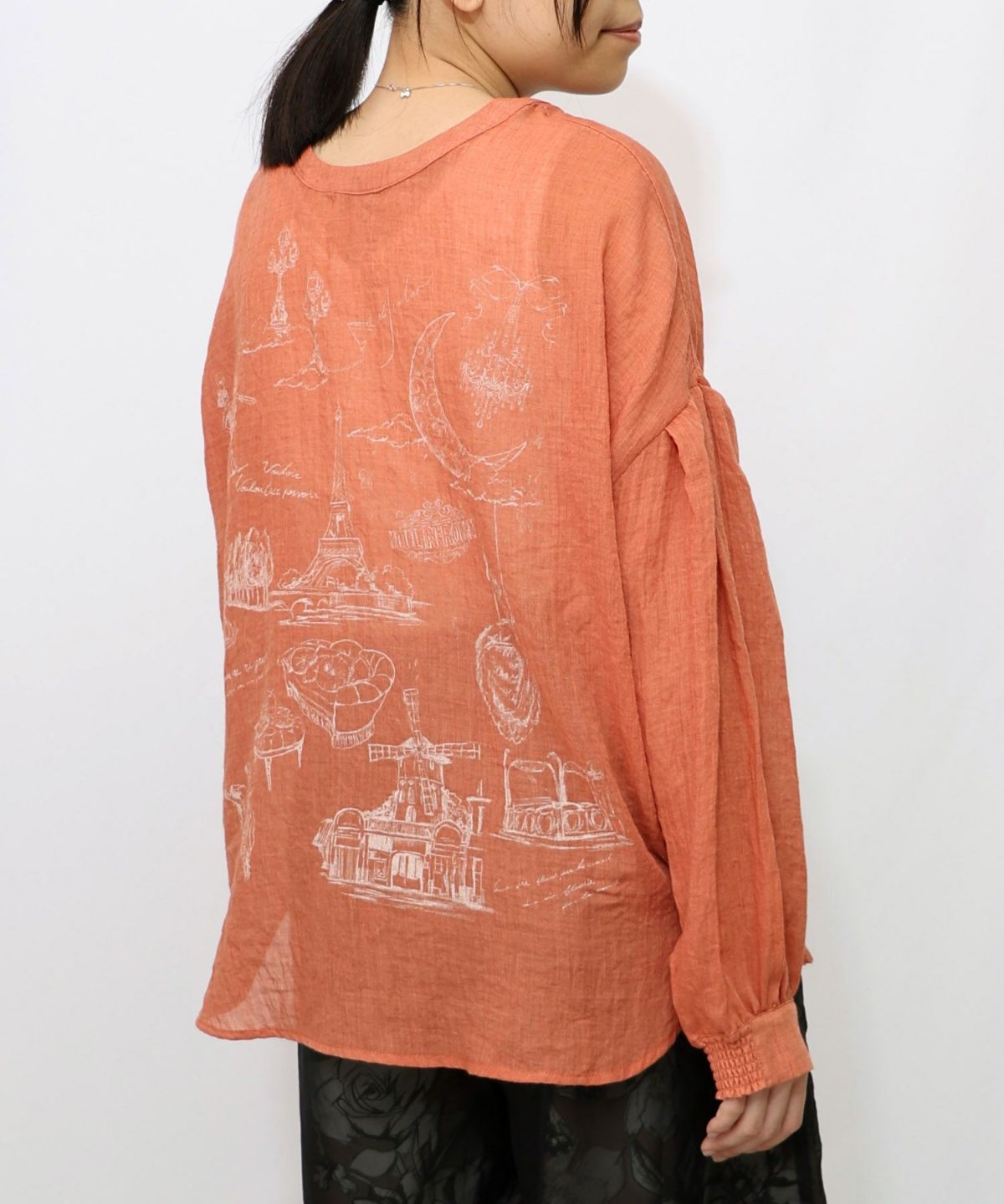 パリ柄ガーゼ 2WAYシャツプルオーバー-21