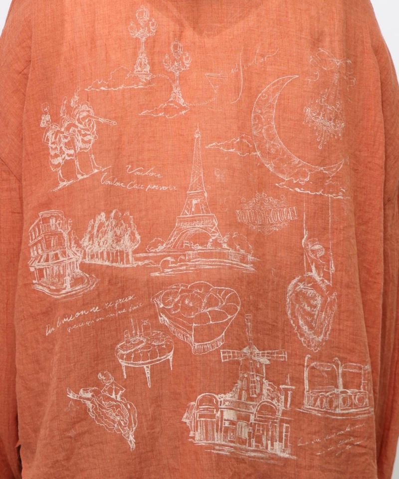 パリ柄ガーゼ 2WAYシャツプルオーバー-22