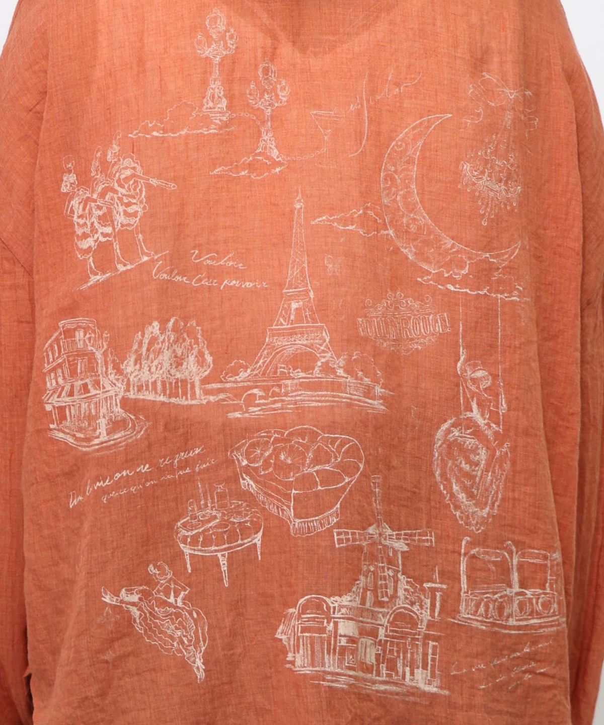 パリ柄ガーゼ 2WAYシャツプルオーバー-22