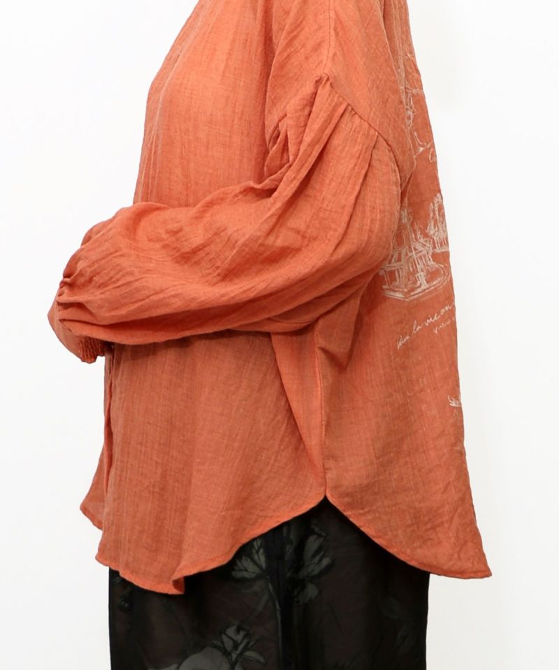 パリ柄ガーゼ 2WAYシャツプルオーバー-26