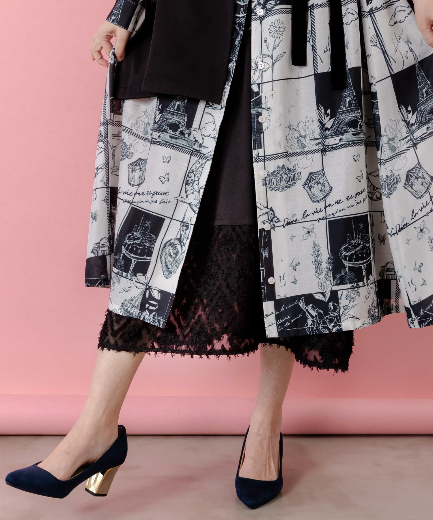 シフォン切替インナーワンピース-1