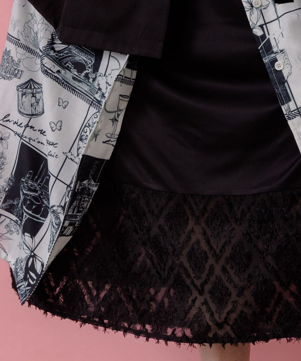 シフォン切替インナーワンピース-4