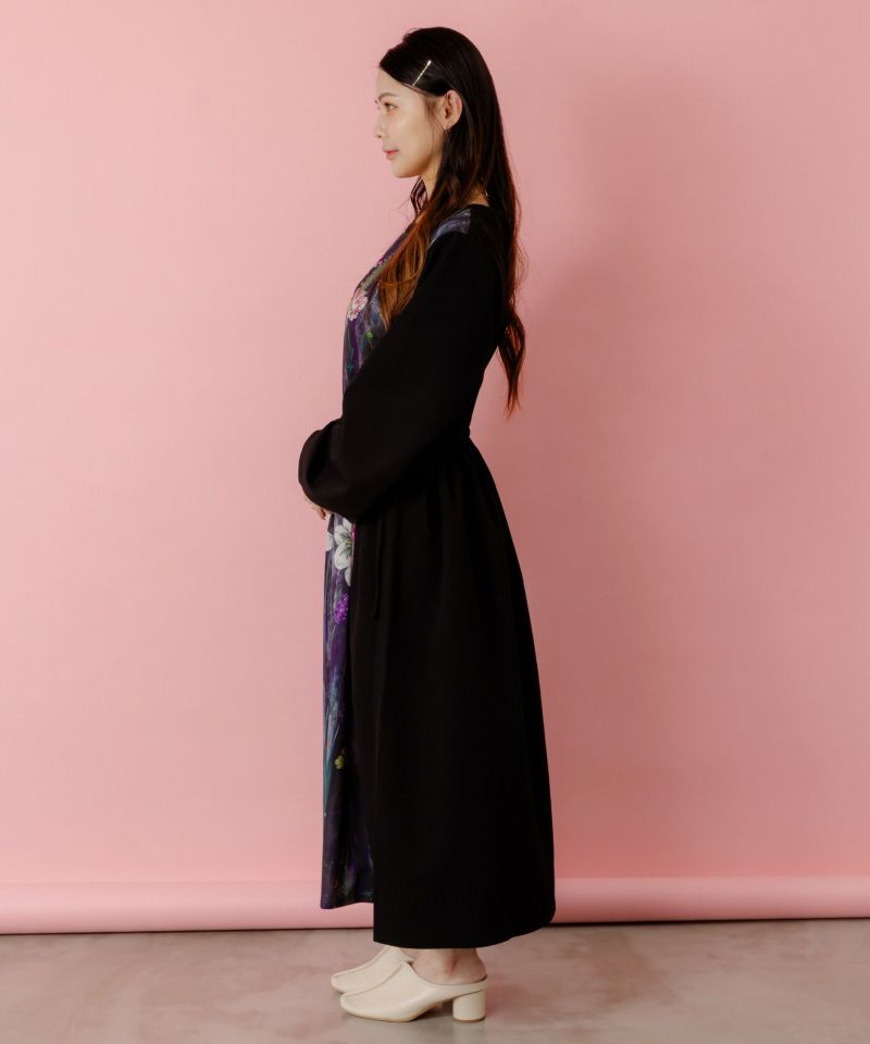 花柄アート切替ワンピース-4