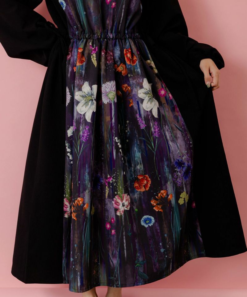 花柄アート切替ワンピース-7