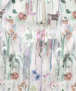 DOLCE＆GABBNA 花柄 切替 ワンピース L20634 線画タッチ花柄ギャザー切替ワンピース - ベルーナ【公式】