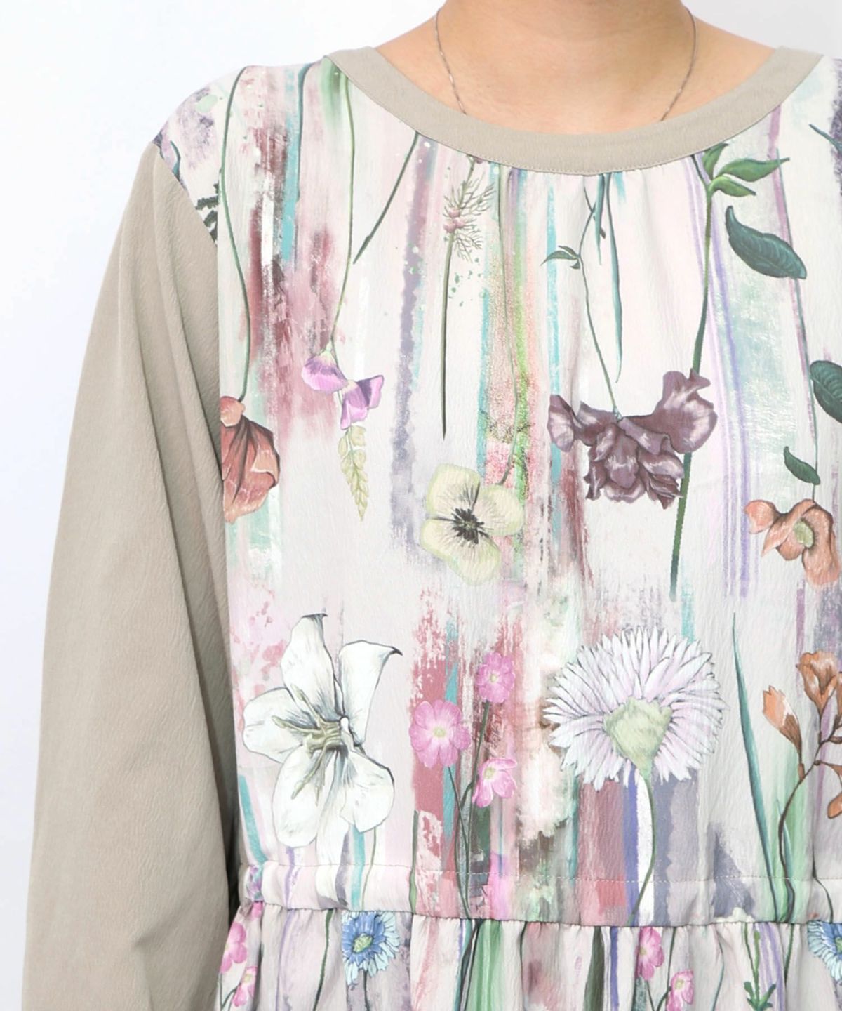 花柄アート切替ワンピース-18