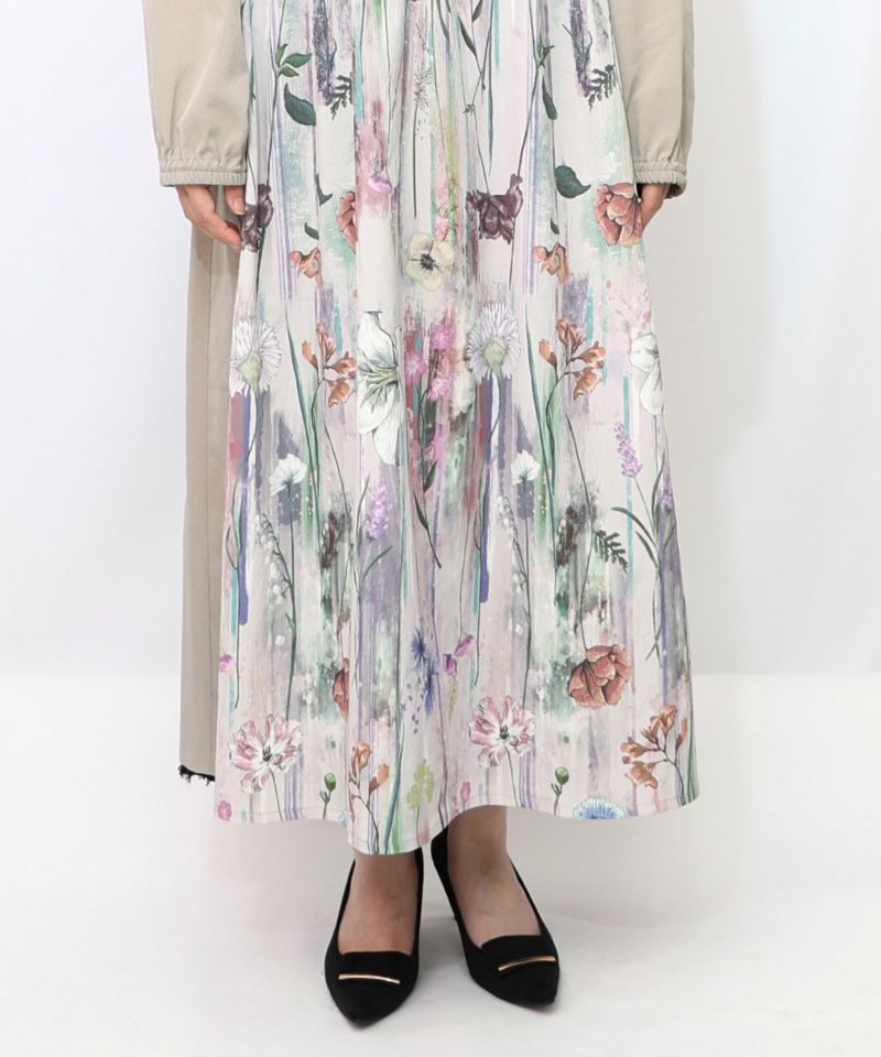 花柄アート切替ワンピース-19