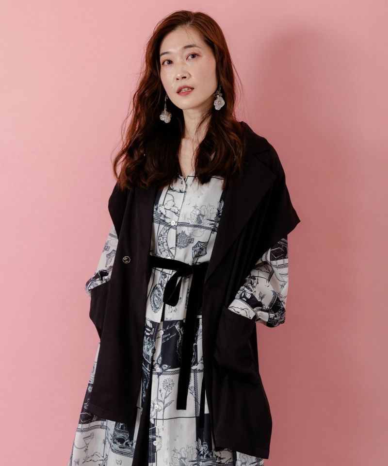 リボン刺繍テーラードジレ-1