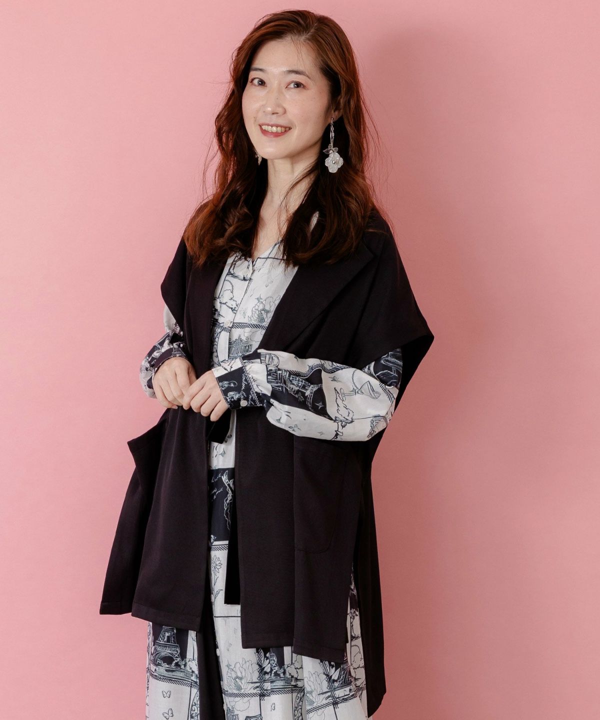 リボン刺繍テーラードジレ-3