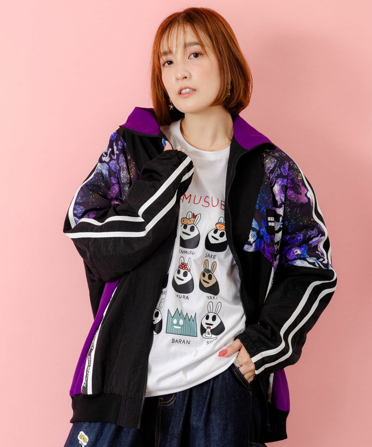 クマ宇宙柄スポーティーブルゾン-1