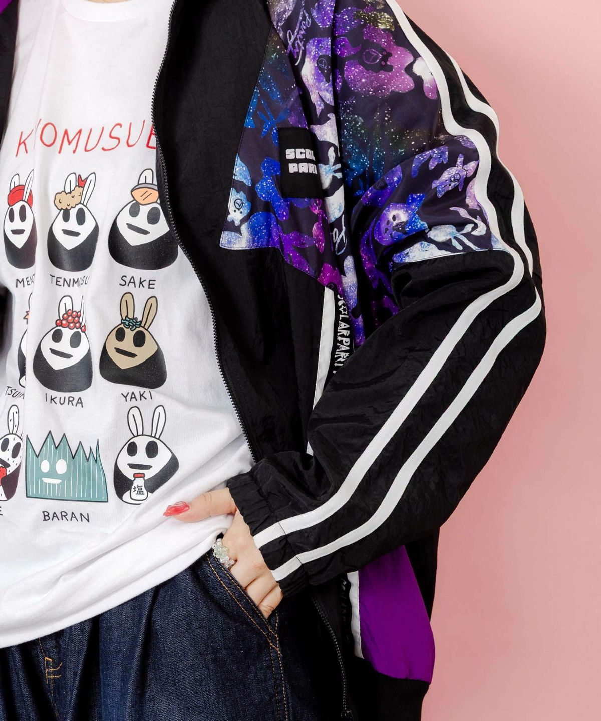 クマ宇宙柄スポーティーブルゾン-6