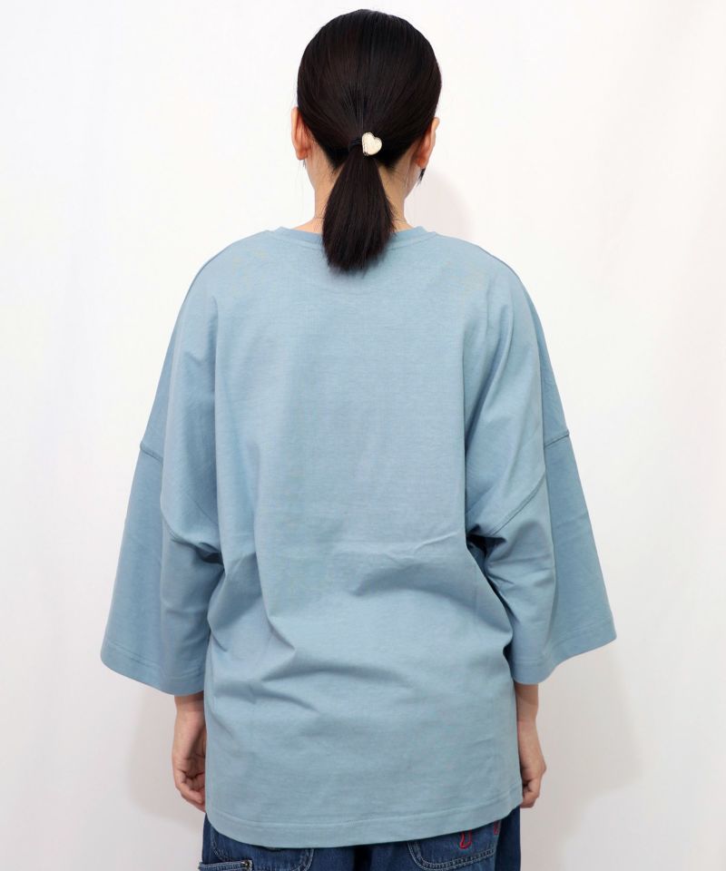 にゃんもろこしプリント 8分袖Tシャツ-22