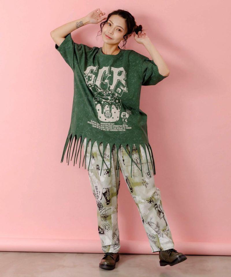 26周年ケーキとネコちゃん柄 フリンジプルオーバー-2