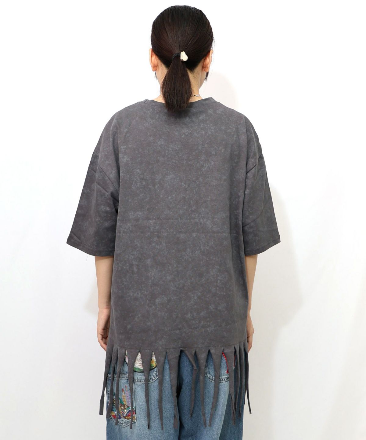 26周年ケーキとネコちゃん柄 フリンジプルオーバー-10