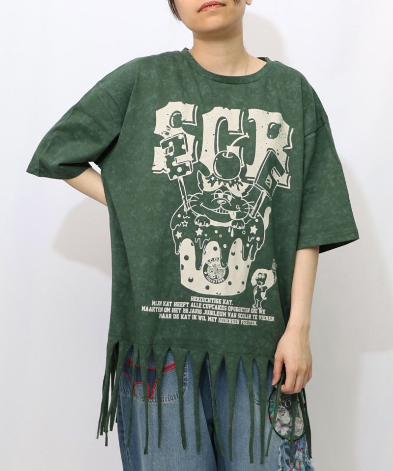 26周年ケーキとネコちゃん柄 フリンジプルオーバー-12