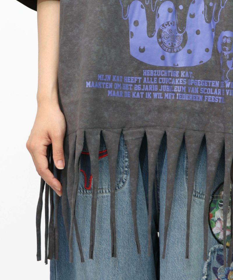 26周年ケーキとネコちゃん柄 フリンジプルオーバー-18