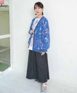 153629：星座柄×無地リバーシブルカーディガンの通販-ScoLar