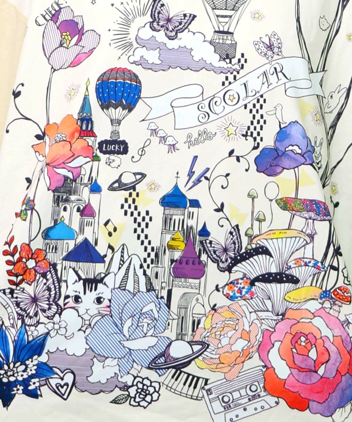 メルヘンな街柄レイヤード風プルオーバー-12