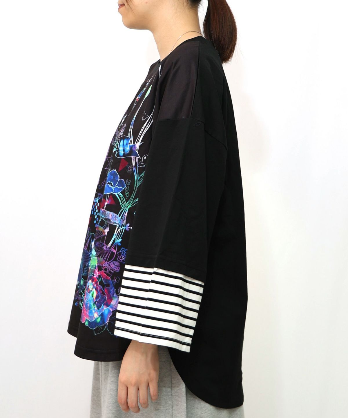 メルヘンな街柄レイヤード風プルオーバー-14