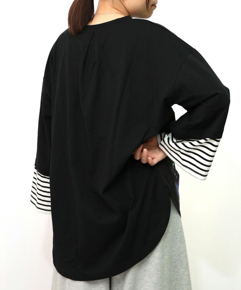 メルヘンな街柄レイヤード風プルオーバー-15