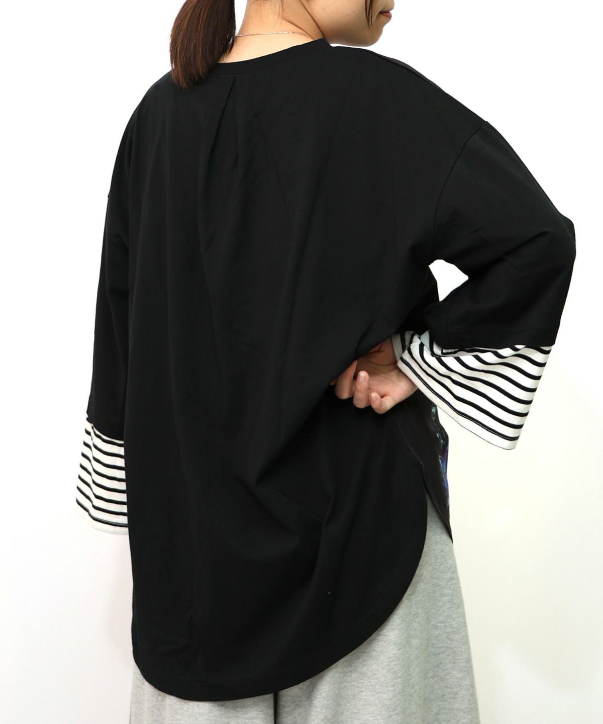 メルヘンな街柄レイヤード風プルオーバー-15