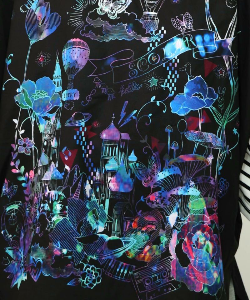 メルヘンな街柄レイヤード風プルオーバー-16