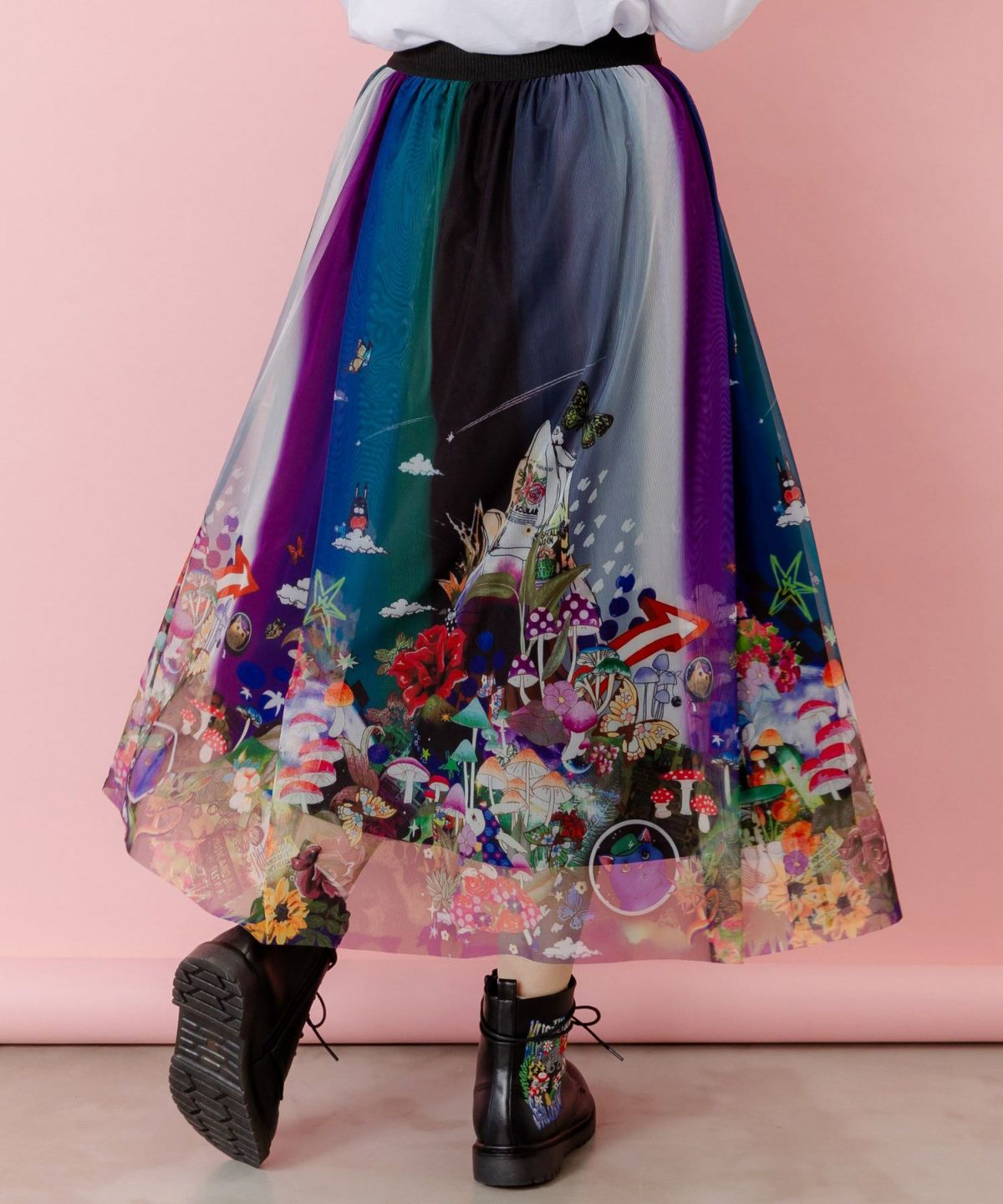 キノコの惑星柄チュールスカート-6