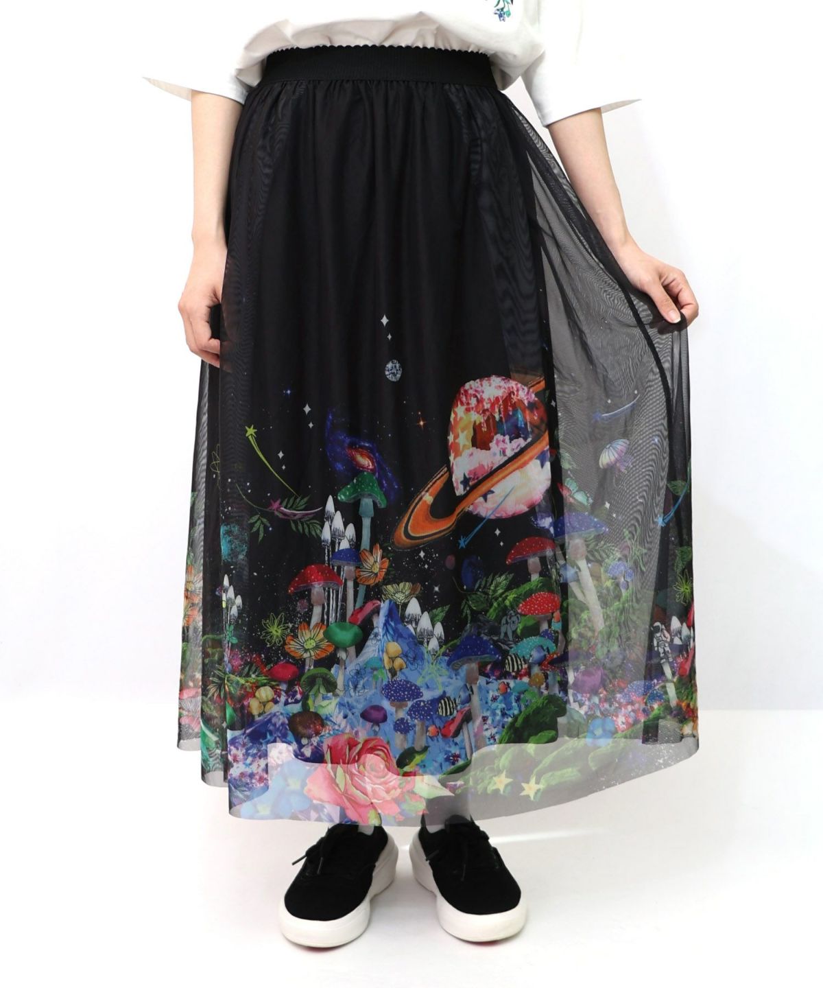 キノコの惑星柄チュールスカート-9