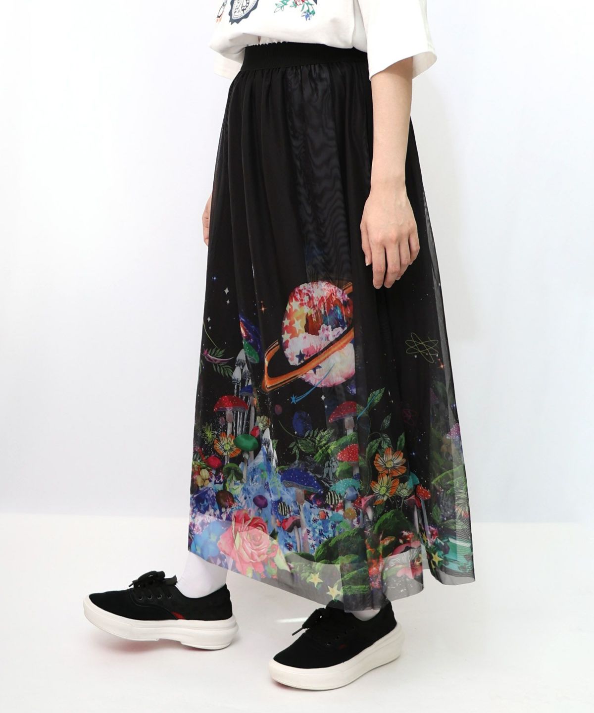 キノコの惑星柄チュールスカート-10