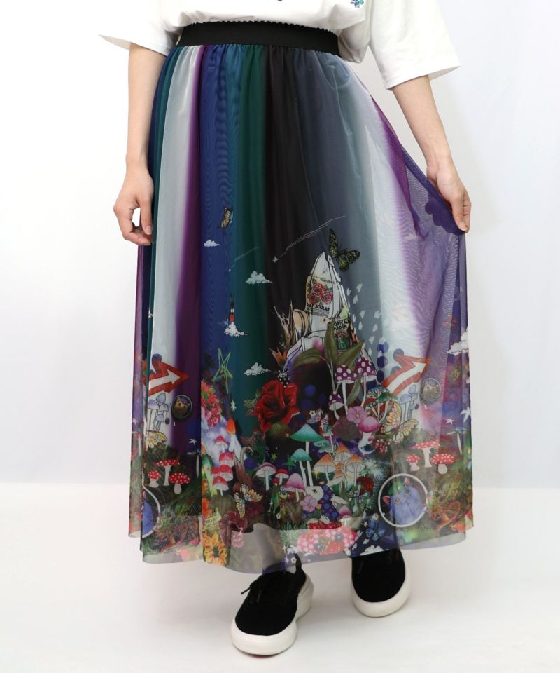 キノコの惑星柄チュールスカート-13