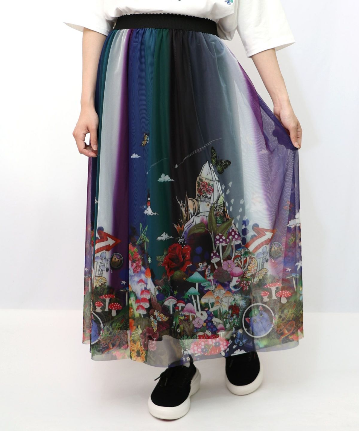 キノコの惑星柄チュールスカート-13